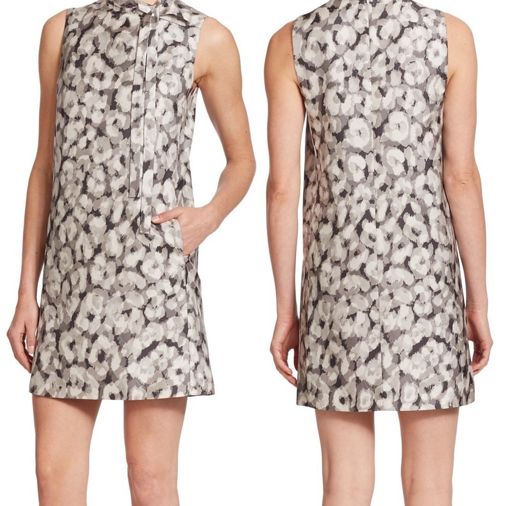 Theory Black and White Sleeveless Mini Nurita Dress